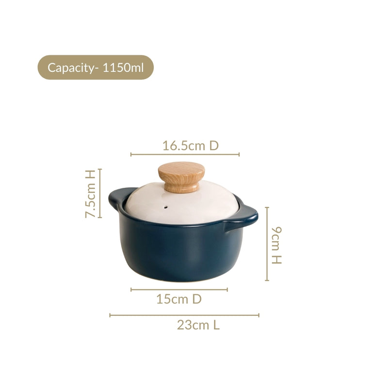 Cera Korean Stew Pot With Lid Teal 1150ml