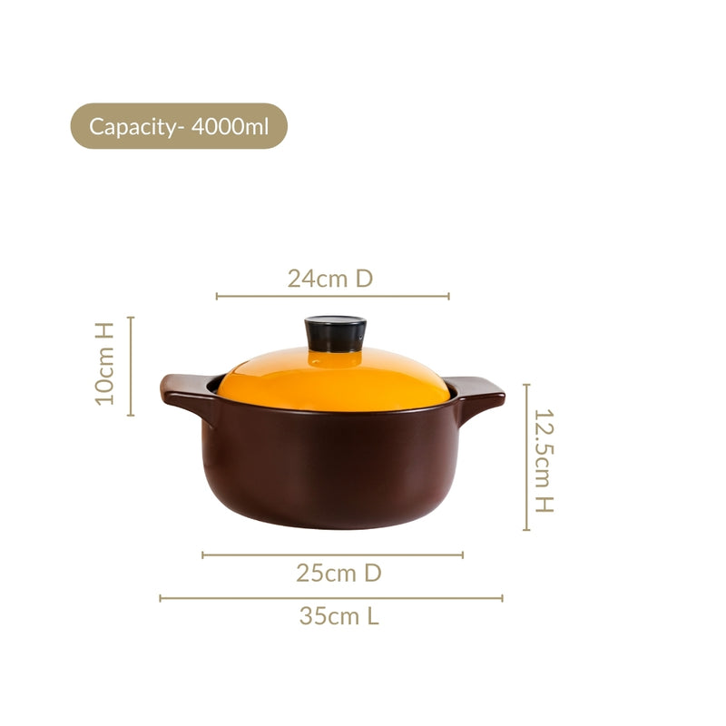 Clementine Ceramic Cooking Pot 4000ml