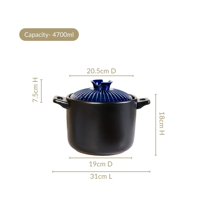 Lumea Cooking Pot With Lid Blue 4700ml