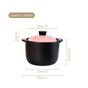 Flamora Big Ceramic Pot With Lid Pink Black 6000ml