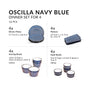 Oscilla Navy Blue 16 Piece Luxe Dinner Set For 4