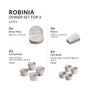 Robinia 24 Piece Ceramic Dinner Set For 6