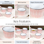 Baroque Ceramic Serving Bowl Set Of 4 Pink 650ml