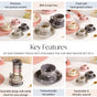 Ceramic Polka Dot Stackable Tea Cup And Saucer Set Of 4 90ml