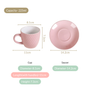 Set Of 6 Pink Tara Ceramic Tea Cup And Saucer 225ml