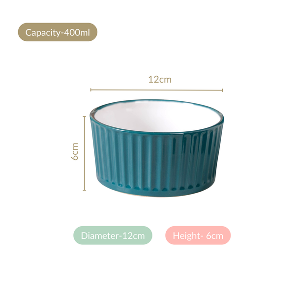 Cresta Snack Bowl Set Of 6 Teal 400ml