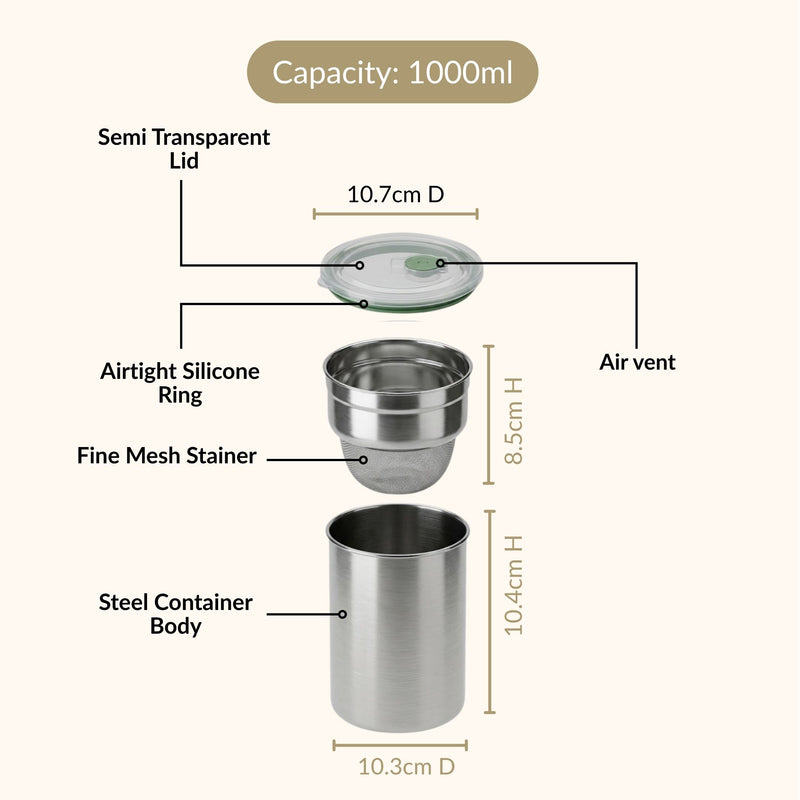 Stainless Steel Curd Strainer 1000ml