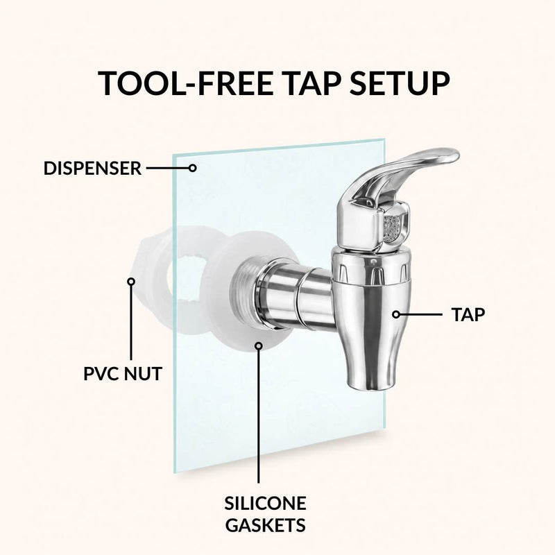 Ribbed Glass Drink Dispenser 3700ml