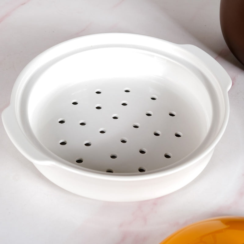 Japanese Style Ceramic Steamer Pot With Lid 4000ml