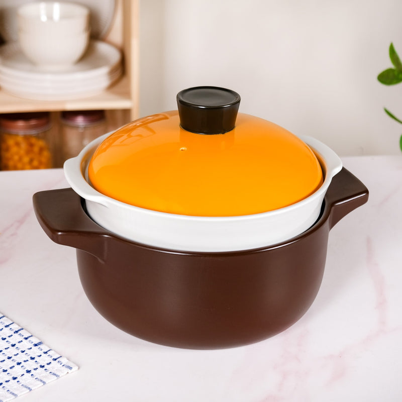 Japanese Style Ceramic Steamer Pot With Lid 4000ml