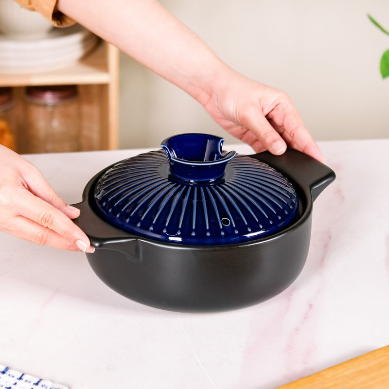 Japanese Style Donabe Earthenware Clay Cooking Pot 1600ml
