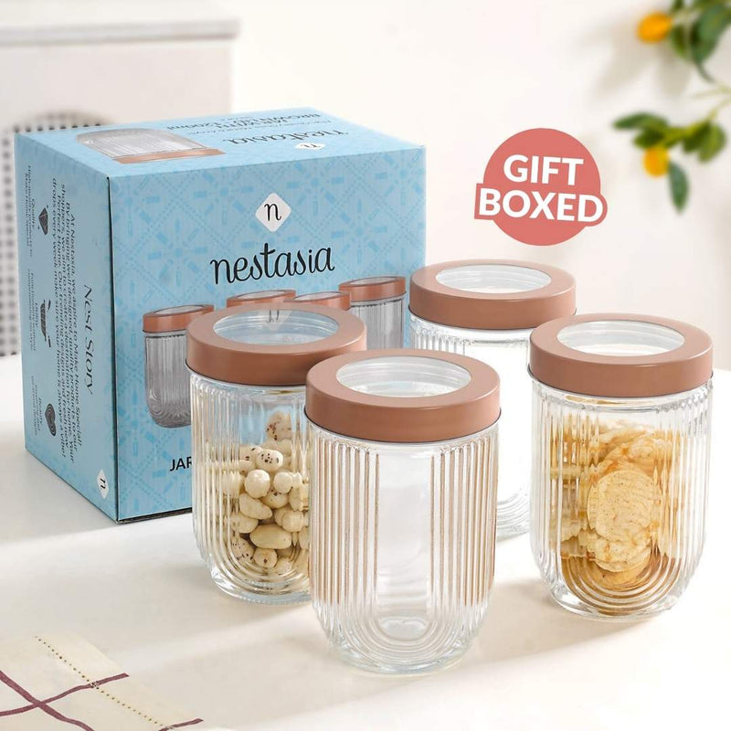 Minimal Jar With See Through Lid Set Of 4 Large 1200ml