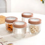 Arch Jar With See Through Lid Set Of 4 Mocha Brown 800ml