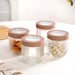Arch Jar With See Through Lid Set Of 4 Mocha Brown 800ml