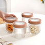Arch Jar With See Through Lid Set Of 4 Mocha Brown 800ml