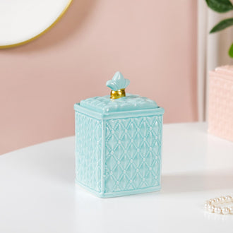 Ceramic Jar For Vanity Table Mint Green