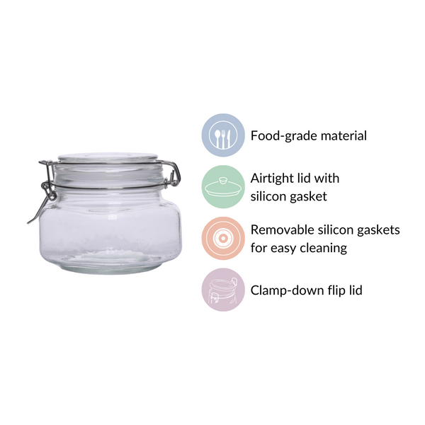 Mason Craft and More Mini Preserving Jar Set with Clamp Glass Lids