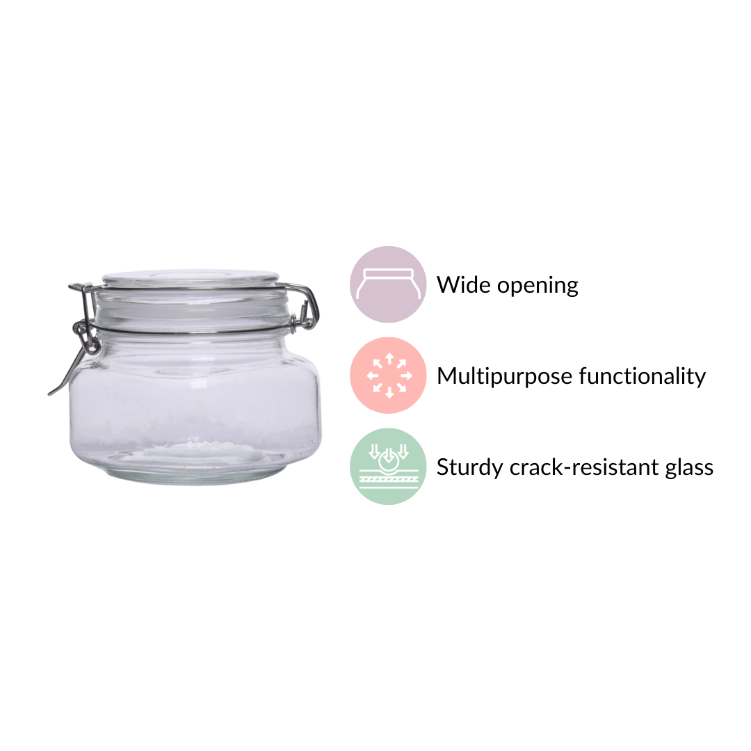 Kitchen Jars With Clip Lids Set Online- Small Glass Jars | Nestasia