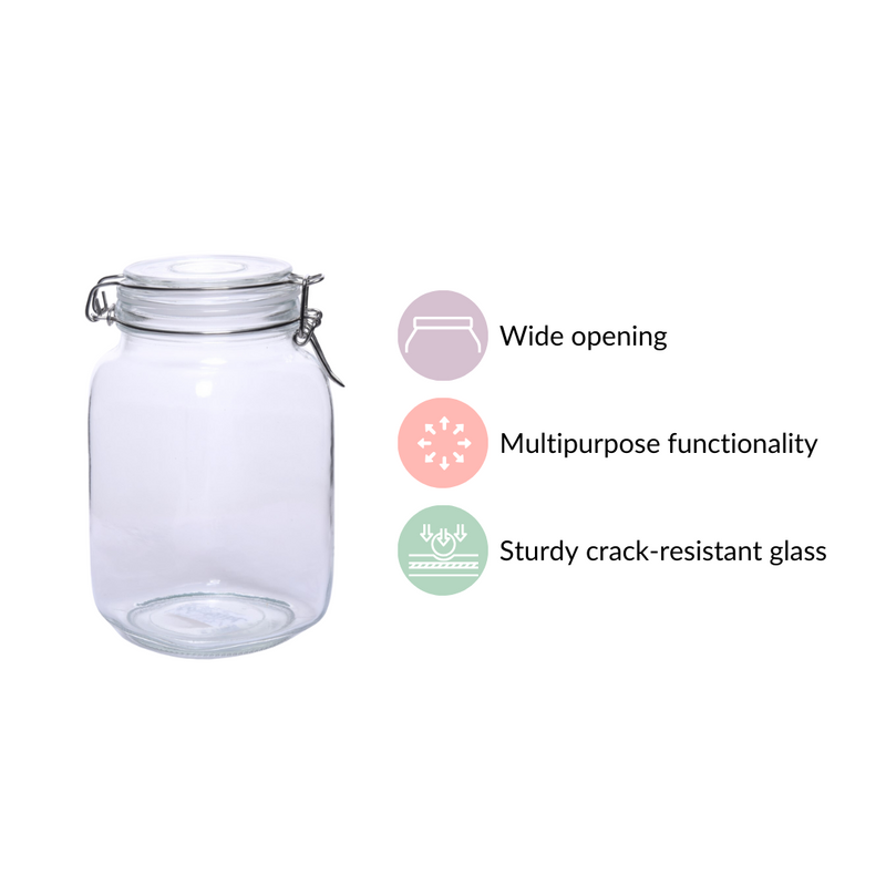 Kitchen Jars With Clip Lids Set Of 4 Large