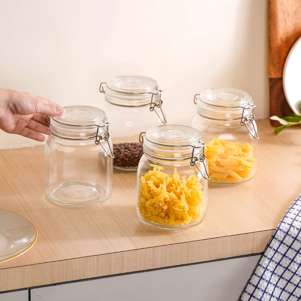 Kitchen Jars With Clip Lids Set Of 4 Medium