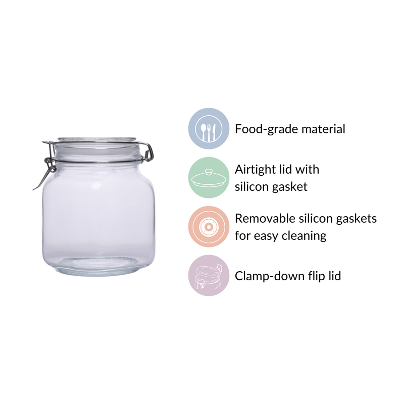 Kitchen Jars With Clip Lids Set Of 4 Medium