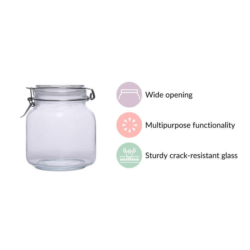 Kitchen Jars With Clip Lids Set Of 4 Medium