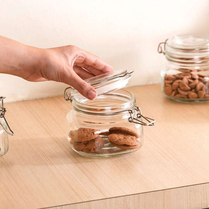Kitchen Jars With Clip Lids Set Of 4 Small