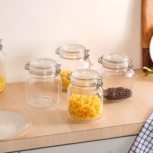 Kitchen Jars With Clip Lids Set Of 4 Medium