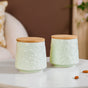 Ceramic Jar For Storage Set Of 2 Mint Green