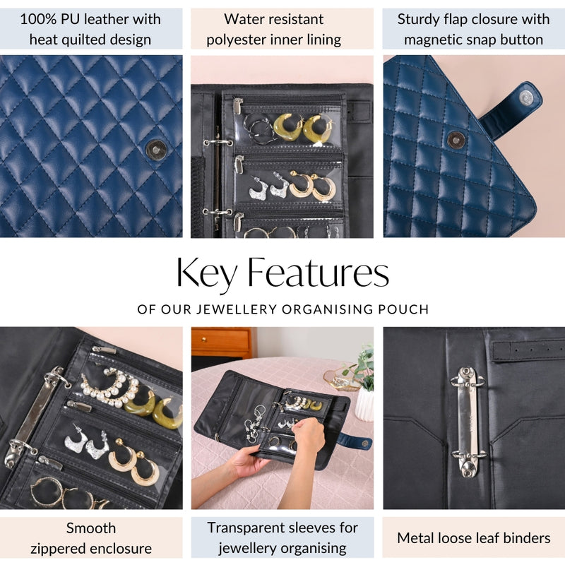Jewellery Organising Pouch Blue