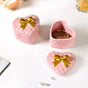 Adorable Heart Shaped Ceramic Gift Box Set Of 2 Pink