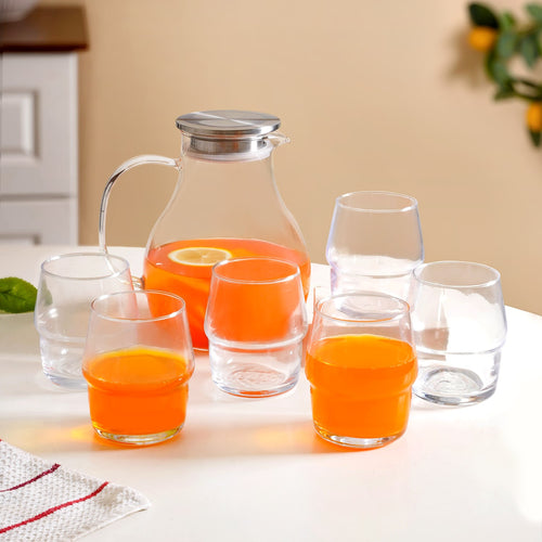 Juice Glass Jug And Cup Set Of 7