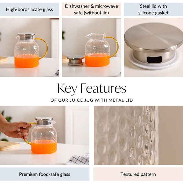 Juice Jug With Metal Lid 1100ml