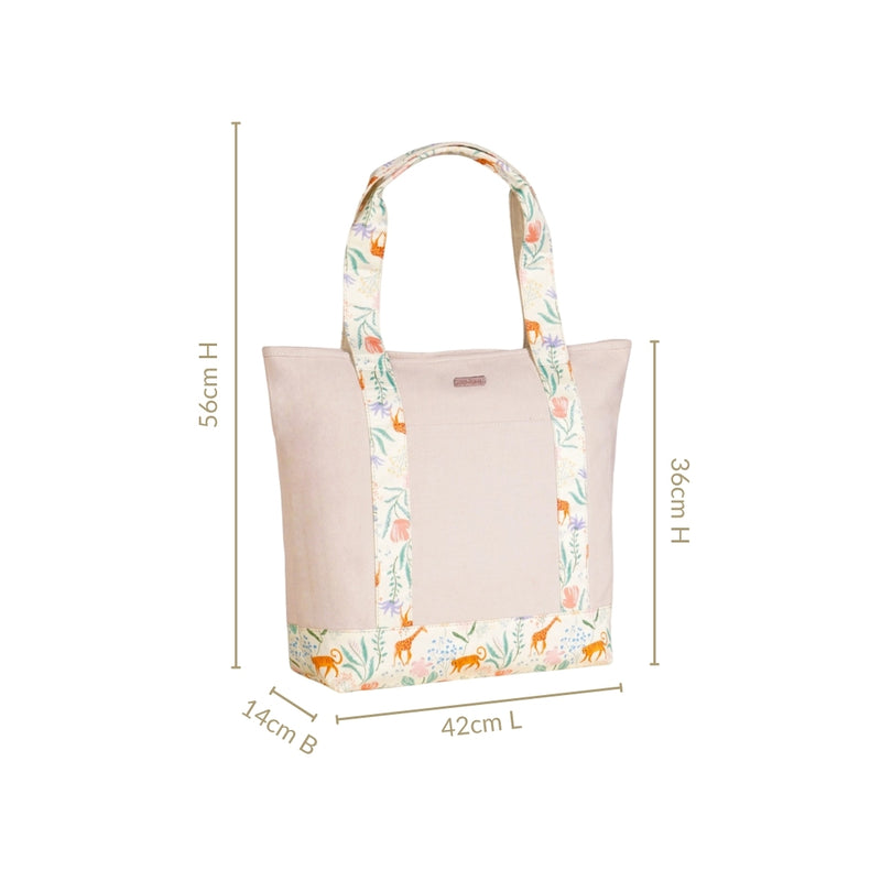 Jungle Adventure Large Canvas Zipper Tote Bag