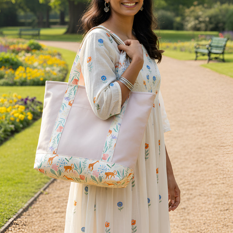 Jungle Adventure Large Canvas Zipper Tote Bag