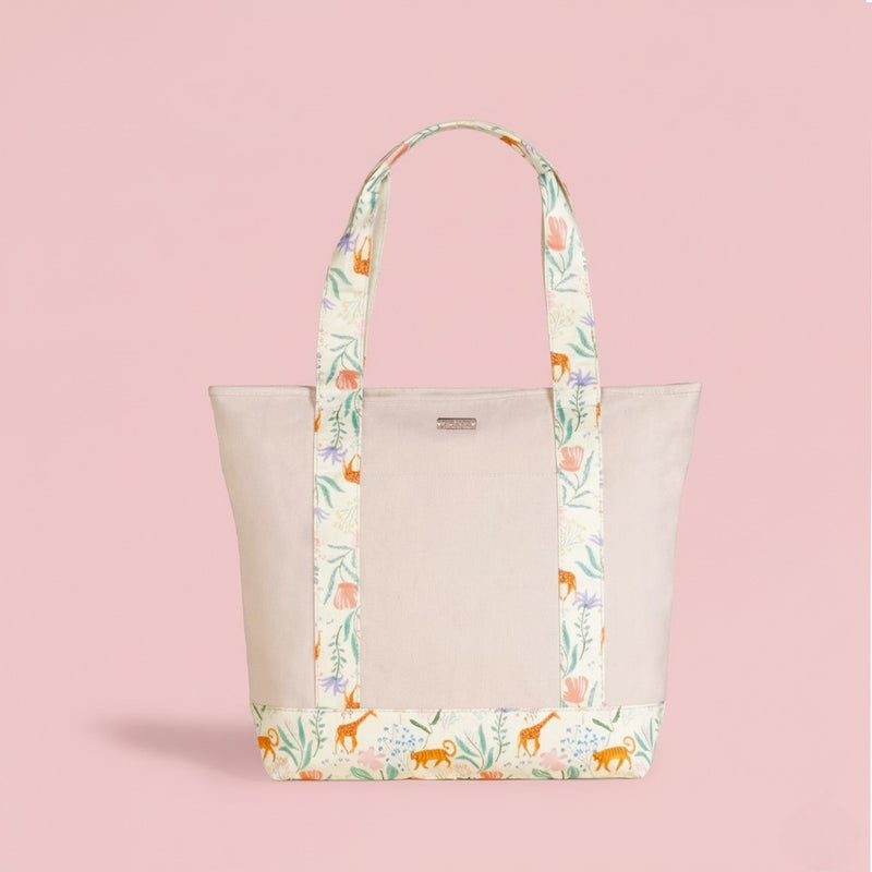 Jungle Adventure Large Canvas Zipper Tote Bag