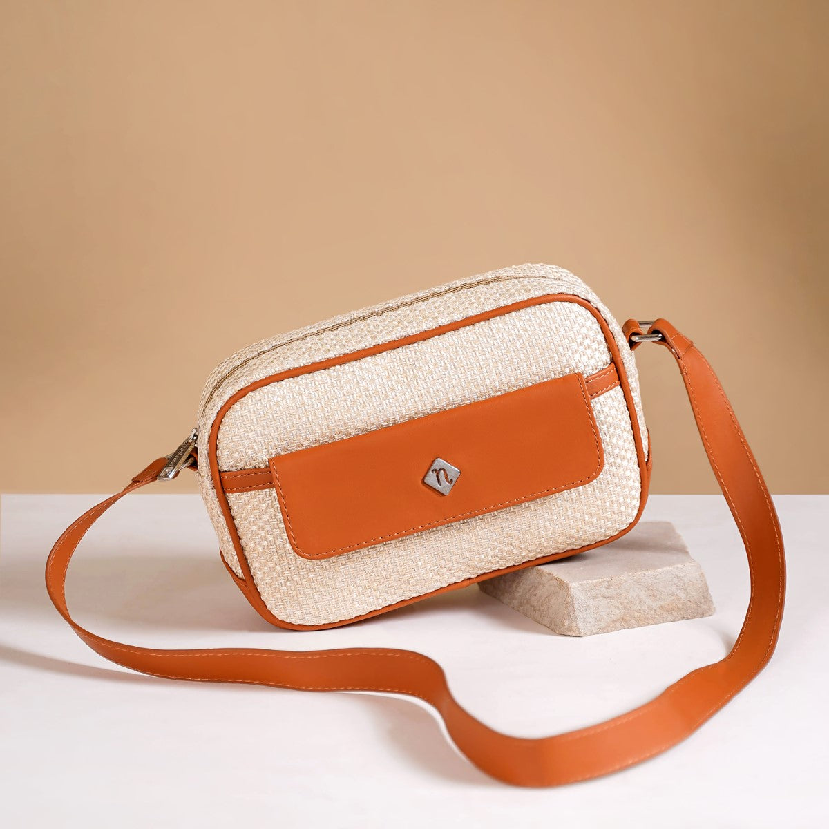 Nestasia Leather Sling Bag With Pouch