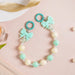 Bows And Beads Keychain Mint And White