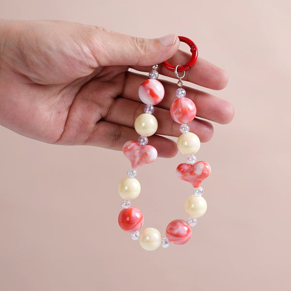 Candy Floss Daze Keychain Red And White