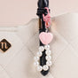 Pink Heart And Pearl Keychain