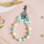 Bows And Beads Keychain Mint And White