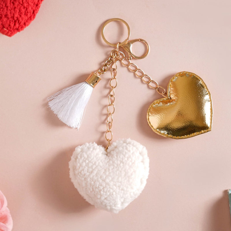 Multicolour Heart Keychain Set Of 2 8 Inch