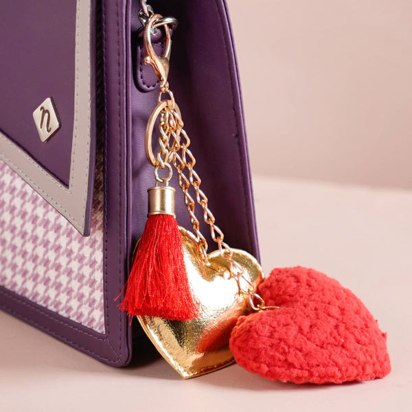 Multicolour Heart Keychain Set Of 2 8 Inch