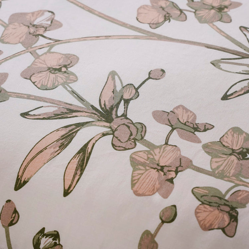 King Size Orchid Grace Pure Cotton Bed Linen Set Of 3