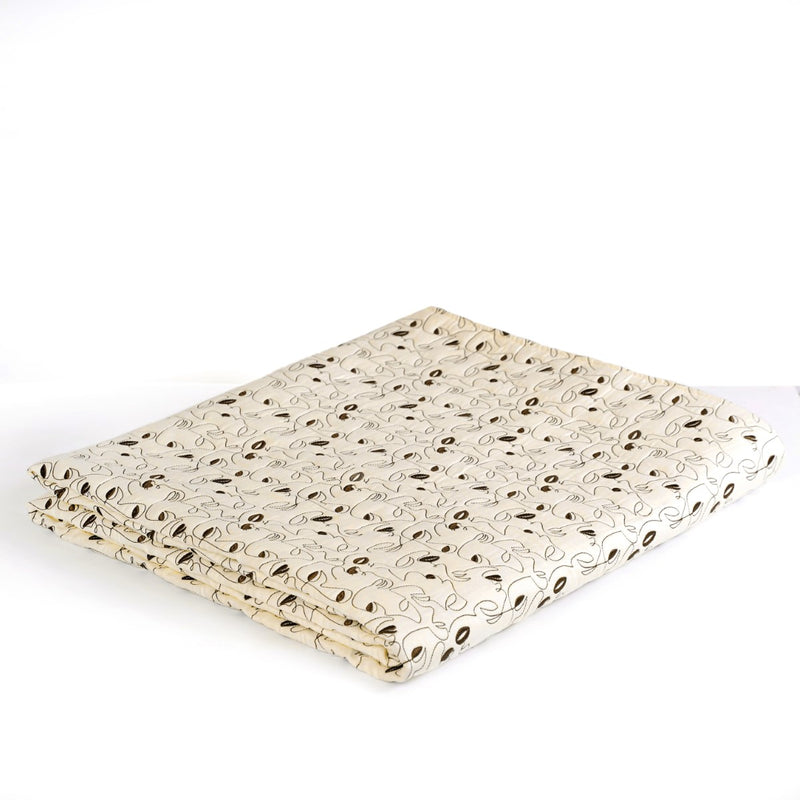 King Size Embroidered Cotton Bed Cover Off-White