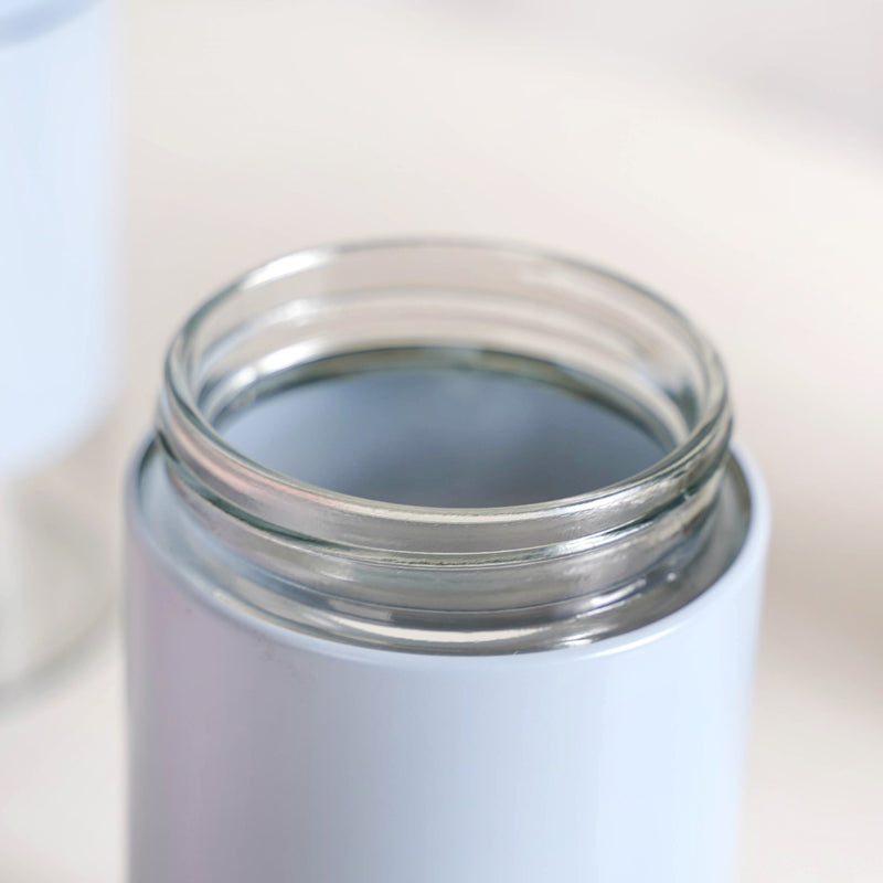 Kitchen Metal Jars With Glass Base Set Of 4 800ml