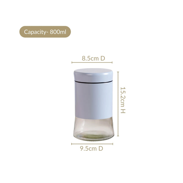 Winnie Blue Kitchen Jars With See Through Window Set Of 4 800ml