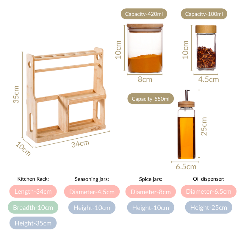 Sectioned Kitchen Rack With Assorted Jars