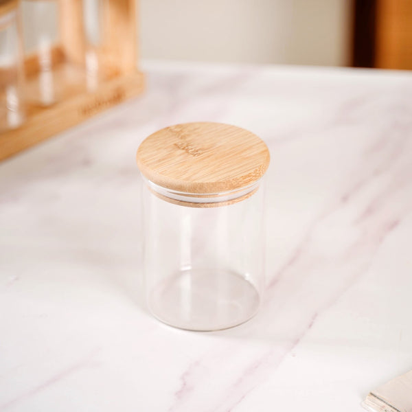 Spice Jars And Oil Bottles Set Of 12 With Wooden Stand