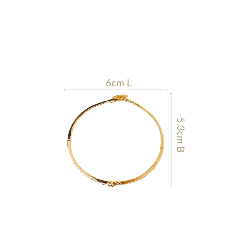 Knotted Glamour Gold Cuff Bracelet